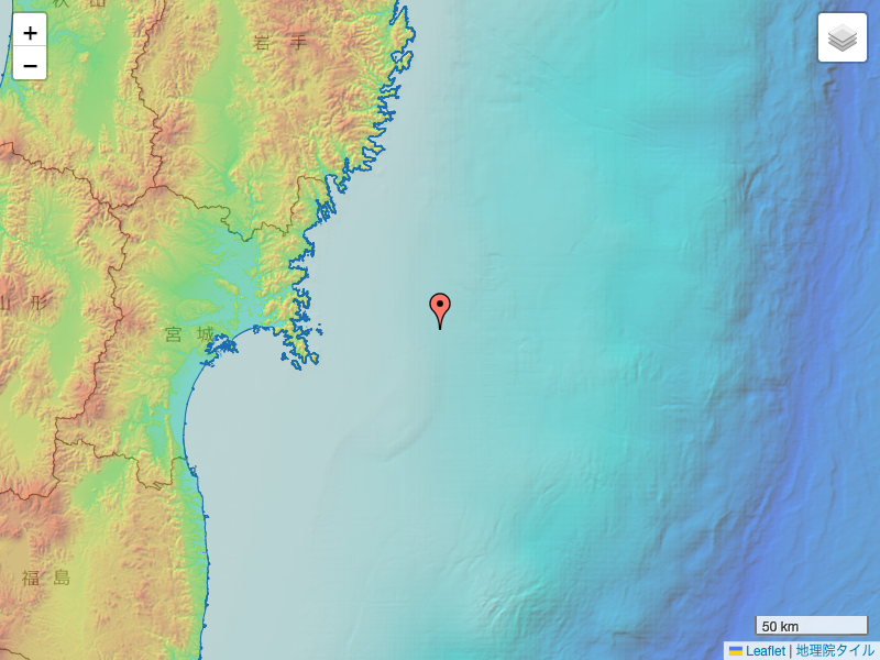 地震 2023年2月28日 3:56ごろ 宮城県沖 マグニチュード4.2 最大震度2