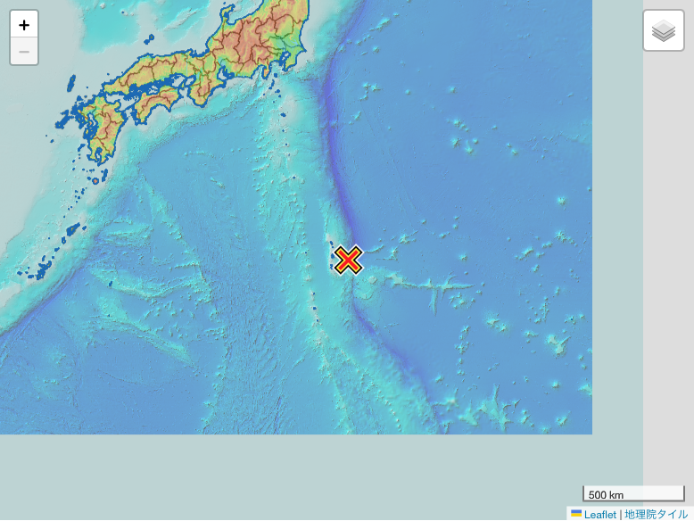 地震 2023年4月4日 16:07ごろ 父島近海 マグニチュード5.3 最大震度3